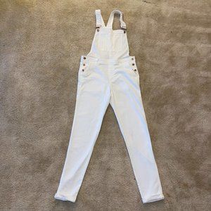 H&M White Denim Overall Jumpsuit with Bib